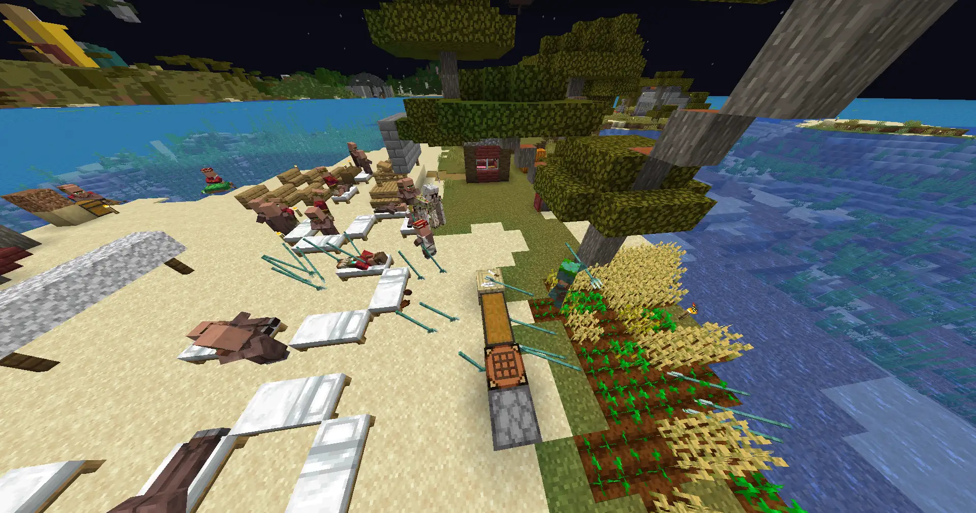 drowned attacks villagers in hawainot.webp